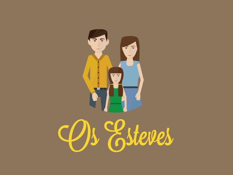 Os Esteves (Hi & Goodbye) animation character children dribbble expenses family gif goodbye hello illustration portugal portuguese