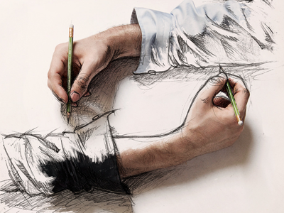 Le cycle de l'esquisse combine design dessin drawing esquisse illusion real series set sketch