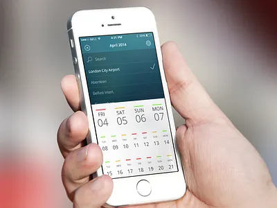 Calendar airport app calendar clean date gradient ios mobile