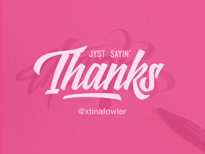 Dibbble Thankyou frenzy lettering script type