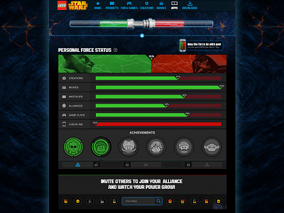 LEGO Star Wars FORCEOMETER dark side force gamification lego light side star wars starwars vader yoda