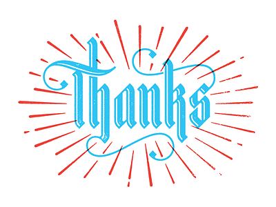 Thanks blackletter lettering thank you thanks type typography