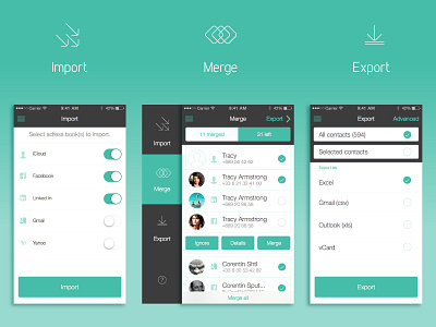 Mrg App contact flat ios merge ui ux