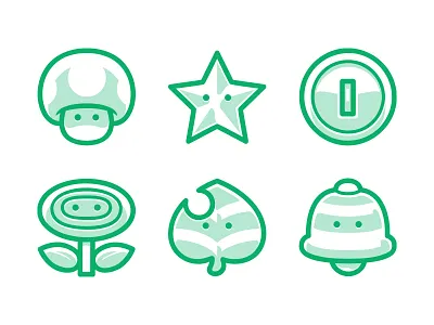 Mario Icons design icons illustration illustrator mario nintendo vector video games