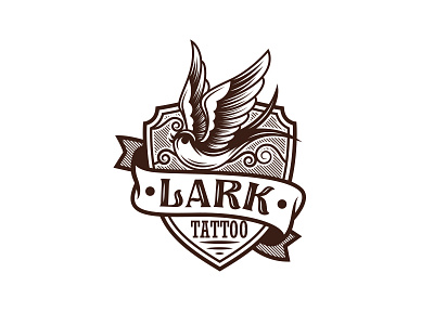 Lark Tattoo bird emblem logo tattoo