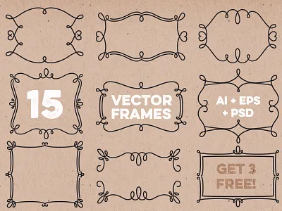 Free Vector Decorative Frames decoration decorative elegant fancy frame frames free freebie freebies hand drawn pretty vector