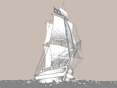 Ship album drawing screen print sharpie ship stipple
