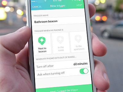 New trigger beacon bluetooth btle ios ios7 iphone ui ux