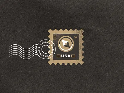 Stamp Mock-Up black compass gold mail north postage postage stamp print rustic stamp usa