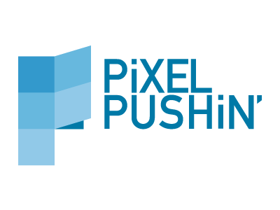 Pixel Pushin' blue bored boxes monochromatic perspective shadow slant squares today