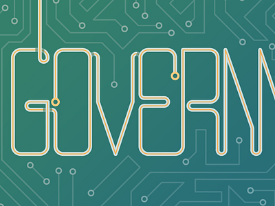 Circuit Text "Government" circuit digital flat illustration linear minimal processor script shadows type vector