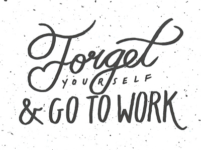 Work Hard lettering script stamp texture type work