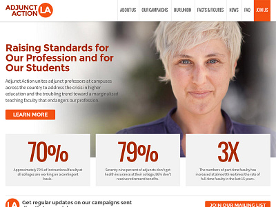 Adjunct Action Los Angeles faculty professors responsive union university website