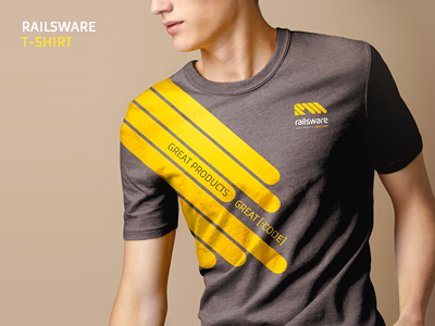 Railsware T-shirt brand branding lines logo logotype shirt tshirt