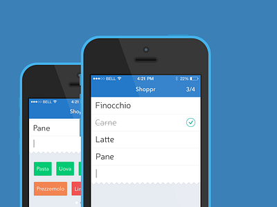 Shoppr app design flat ios7 iphone list mobile reminder todo ui