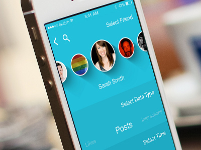 Select View app application carousel design friends interface ios posts ui ux