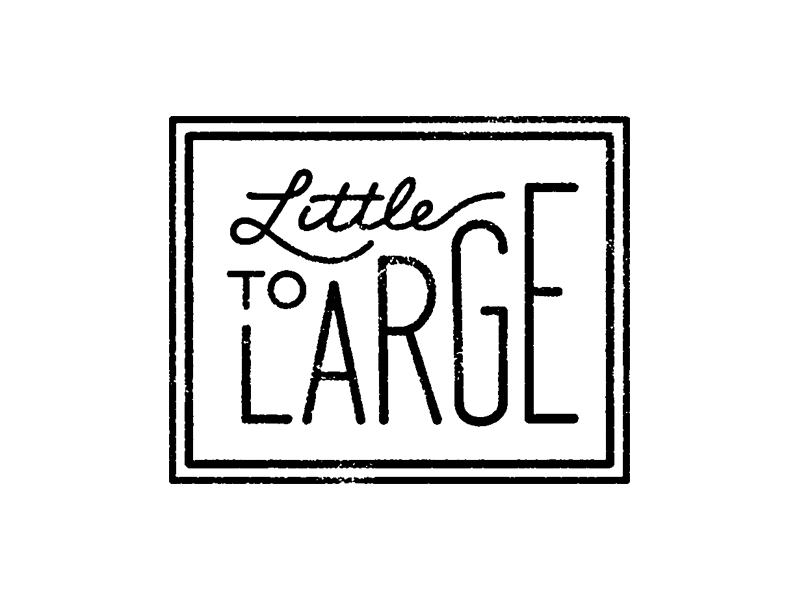 Little to Large border box custom script stamp type typography