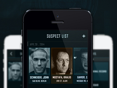 Police App app coverflow ios iphone list police policia suspect ui ux