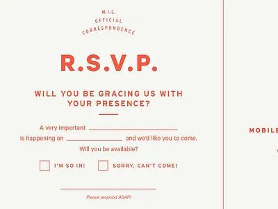 RSVP interstate invite rsvp typography