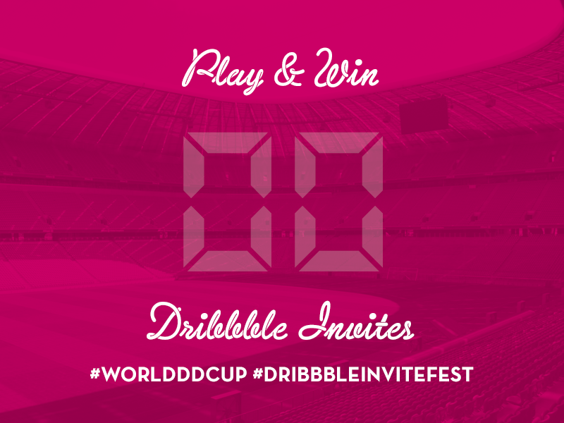 60 Dribbble Invites! competition contest countdown counter draft dribbble invite football futbol invite soccer worlddd worldddcup