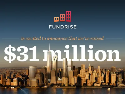 Fundrise Series A Announcement Infographic crowdfunding green investment navy new york real estate red sentinel whitney world trade center