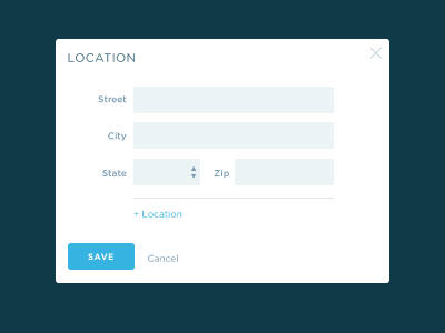 Location Modal form modal popup ui