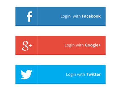 Flat Login Buttons button flat social media