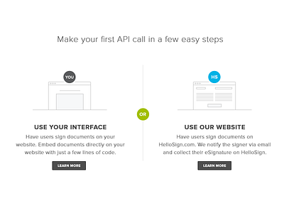 HelloSign for developers: documentation api buttons esignatures hellosign icons illustration interface line art typography ui web website