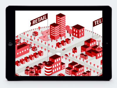 Fujitsu 3d city cityscape fujitsu grid illustration isometric presentation technology ui