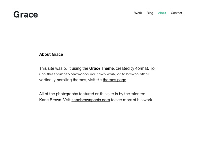 Grace Screen animation design portfolio scroll theme