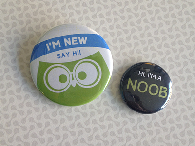 Newbie Buttons baby buttons new newbie noob owl