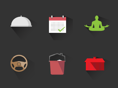 Flat Icons design flat illustration logo long shadow