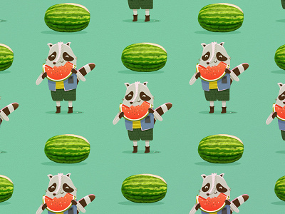 watermelon raccoon watermelon