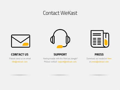 Contact Wekast :D cool customized icons brand cast contact dongle download email enveloppe headphone icons newspaper plug press