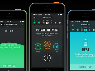 Athlete Minder app color icons sport