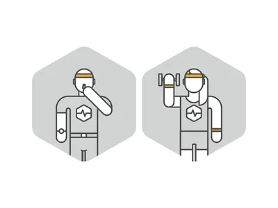 Fitness brave people characters custom exercise fitness flat handmade icons illustration popular trainers workout