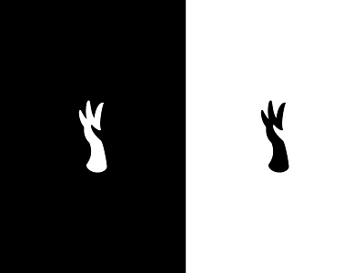 Reach black brand branding hand logo negative negative space white