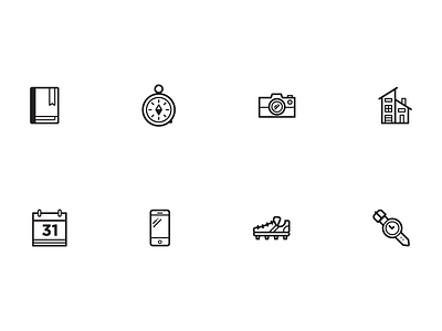 Icon Set Preview dual width icon icon set iconography line preview travel unity vector