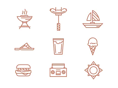 Summer Icons bbq icons summer