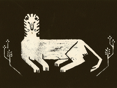 White Lion illustration kailey lang lion printmaking silkscreen