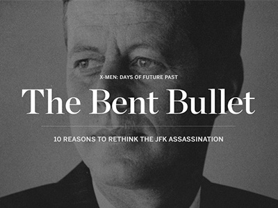 X-men: The Bent Bullet behance bent bullet design flat jfk kennedy serif x men