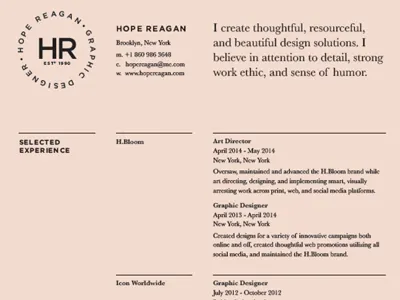 Hr Resume graphic design layout print resume