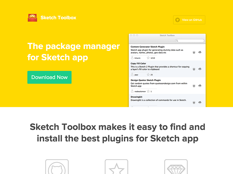 Example of Sketch Toolbox website
