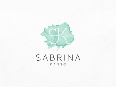 SK Logo clean design digital elegant fashion letters logo mark monogram organic texture water color