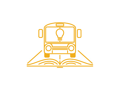 School Bus Logo book bulb bus learning school