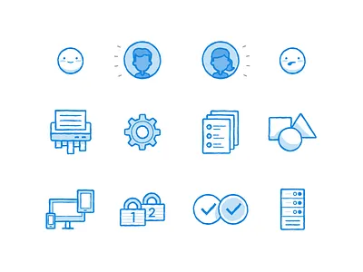 Sketchy Icons avatar document dropboxy han drawn icons illustration people settings sketch sync