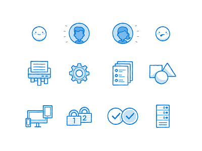 Sketchy Icons avatar document dropboxy han drawn icons illustration people settings sketch sync