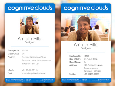 Employee ID Cards - Design Prototype cognitiveclouds corporate design employee helvetica identity card photoshop