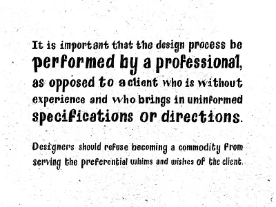 Manifesto on Professionalism calligraphy lettering manifesto professional texture type typography