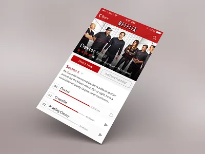 Netflix app design detail dexter flat ios iphone movie netflix redesign ui